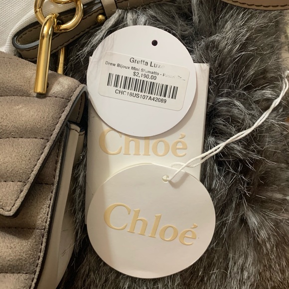 Chloé Drew Bijoux Mini Sfumatto Pastel Grey Suede - Picture 6 of 8